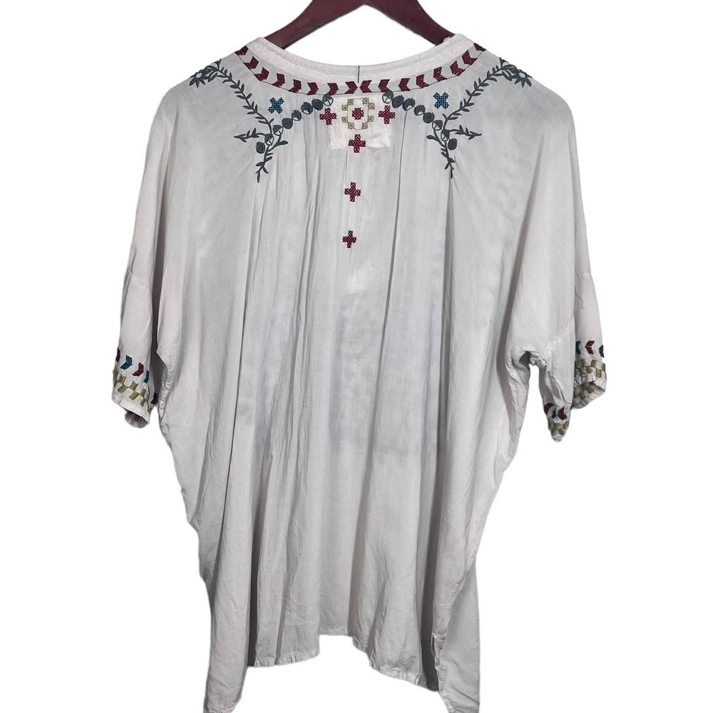 Johnny Was Biya Embroidered V-neckline 3/4 dolman Sleeve Tunic - Picture 5 of 10